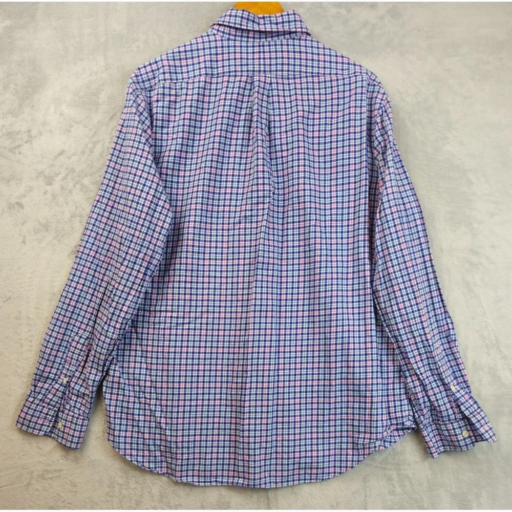Polo Ralph Lauren Shirt Mens XL Blue Green Pink Gingham Plaid Light Flannel